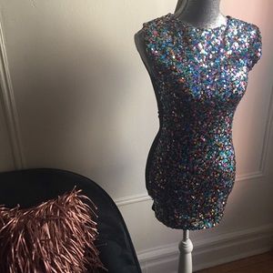Multi colored sequin dress by Topshop